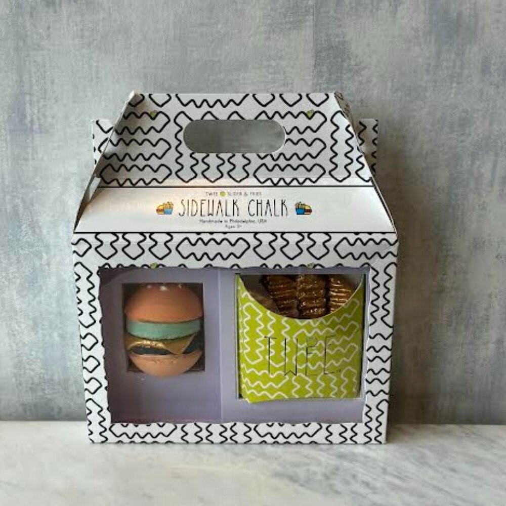 Burger & Fries Sidewalk Chalk Set- NWT